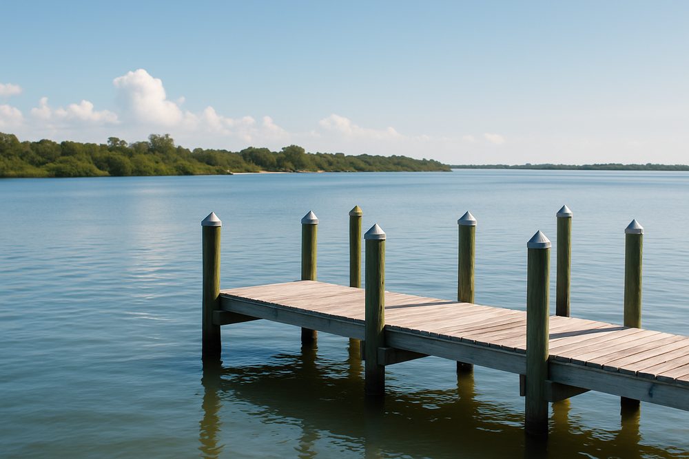 Waterfront dock in Nokomis, FL
