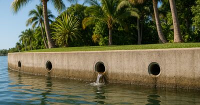 Seawall weep holes: what they do and what clogged or muddy ones mean
