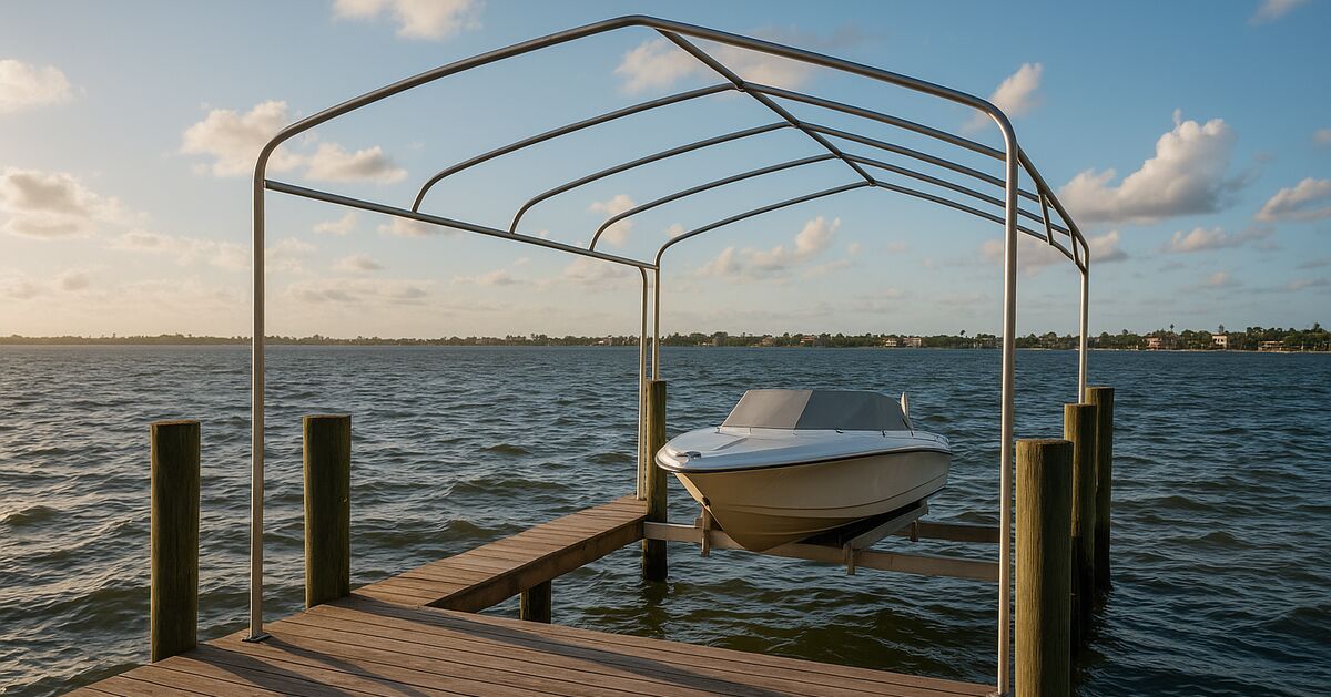 Why boat lift canopy frames fail faster on open-water lots in Sarasota